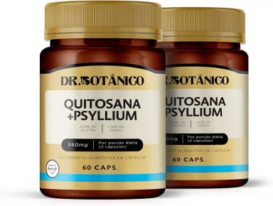 KIT 2 UN QUITOSANA + PSYLLIUM 880MG 60 CAPSULA - DR. BOTANICO