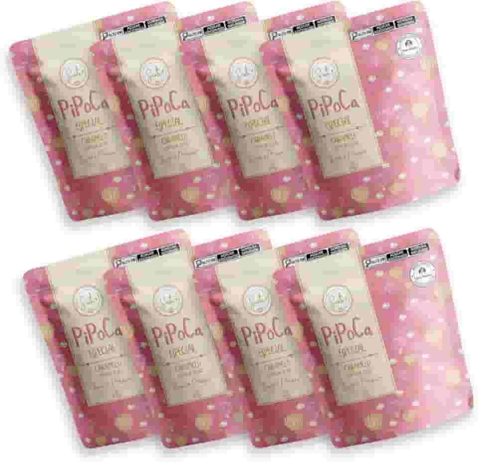 Kit 8 Pipocas Gourmet Sinta+ Caramelo com Flor de Sal 400g – Artesanal, Sem Glúten e Sem Corantes