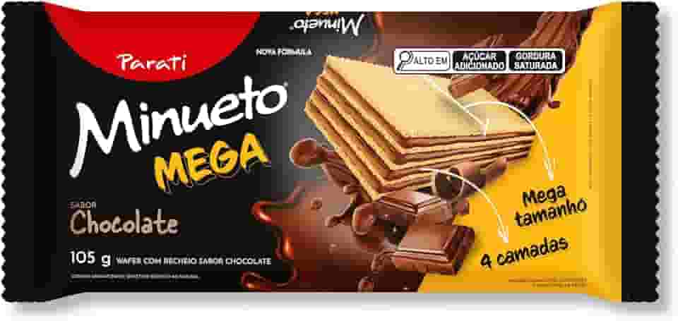 Biscoito Wafer Parati® Minueto® Mega sabor Chocolate 105g