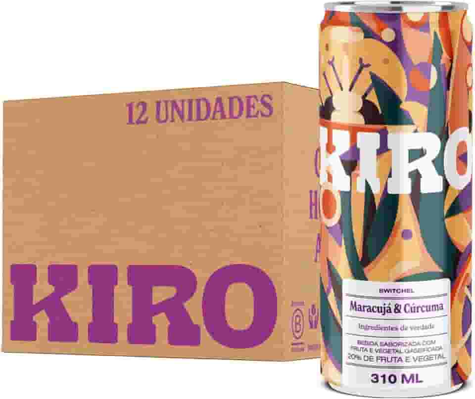 Kiro Maracujá e Cúrcuma 310ml - 12 unidades - 100% Natural - Premium Soda - Sem Adição de Açúcar - Apenas 36 Calorias - Zero Sódio