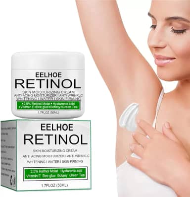 Creme clareador EELHOE Retinol, creme clareador EELHOE, creme clareador facial e corporal EELHOE, soro removedor de manchas escuras para axilas, joelhos, cotovelos, áreas privadas (1 peça)