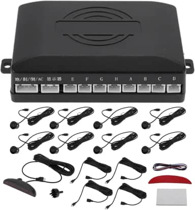 Motoforti Sistema de radar de backup reverso universal para carro automotivo, sensores de estacionamento, alarme detecção de distância preto 8 sensor de estacionamento
