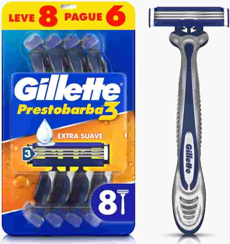 Aparelho de Barbear Descartável Gillette Prestobarba3 Leve 8 Pague 6