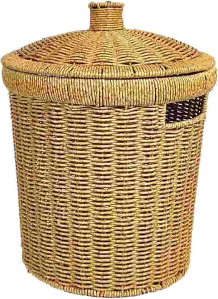 Cesto de Roupa Decorativo de Tecido com Tampa, Cesto de Roupa Suja para Sala de Estar, Sala de Jogos, Dormitório, M