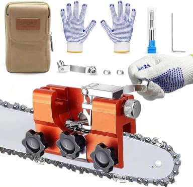 Hyceker Afiador de motosserra atualizado 2025 com lixa de carboneto de tungstênio, kit de gabarito de afiação de motosserra manual, ferramenta de afiação de motosserra, afiador de corrente de