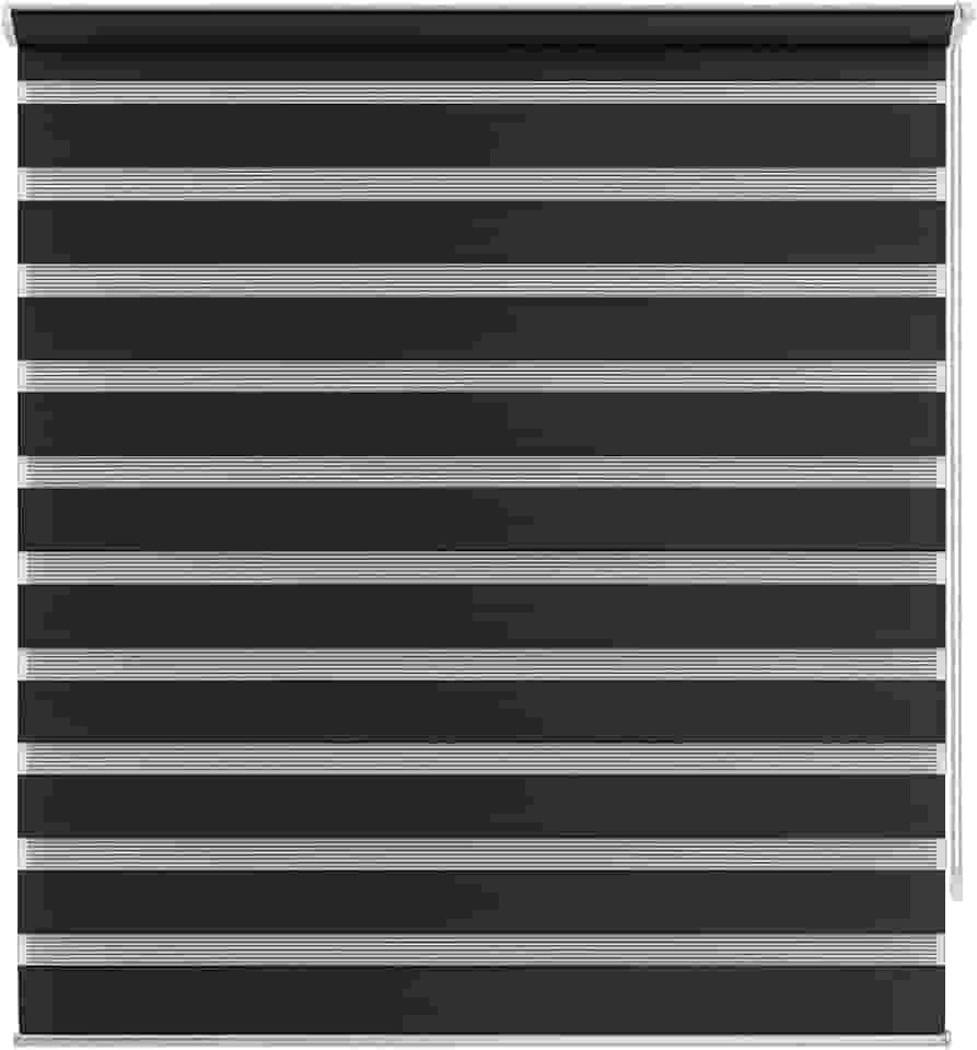 Zebra Persiana Rolo Dupla 160x160cm Preta Evolux