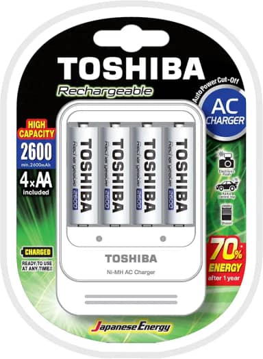 Carregador de Pilhas AA/AAA TNHC-6GAE4 CB c/ 4 AA Toshiba