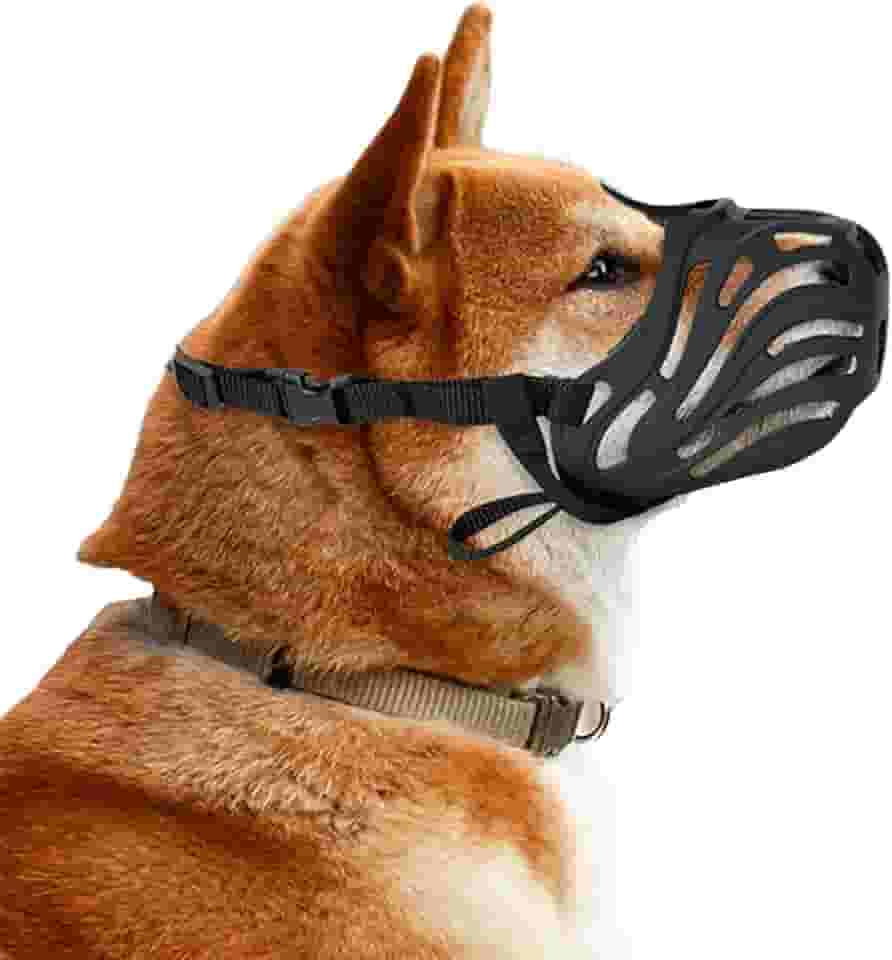 Focinheira de silicone Macio Malha Respirável Cesta Forte Focinhos Pequenos e Grandes Acessórios de treinamento Para Animais de Estimação (G)