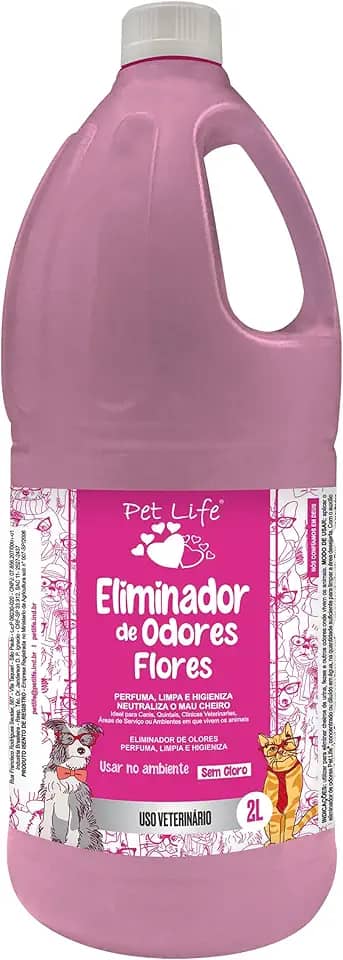 Eliminador de Odores Flores Pet Life Cães e Gatos 2 Litros