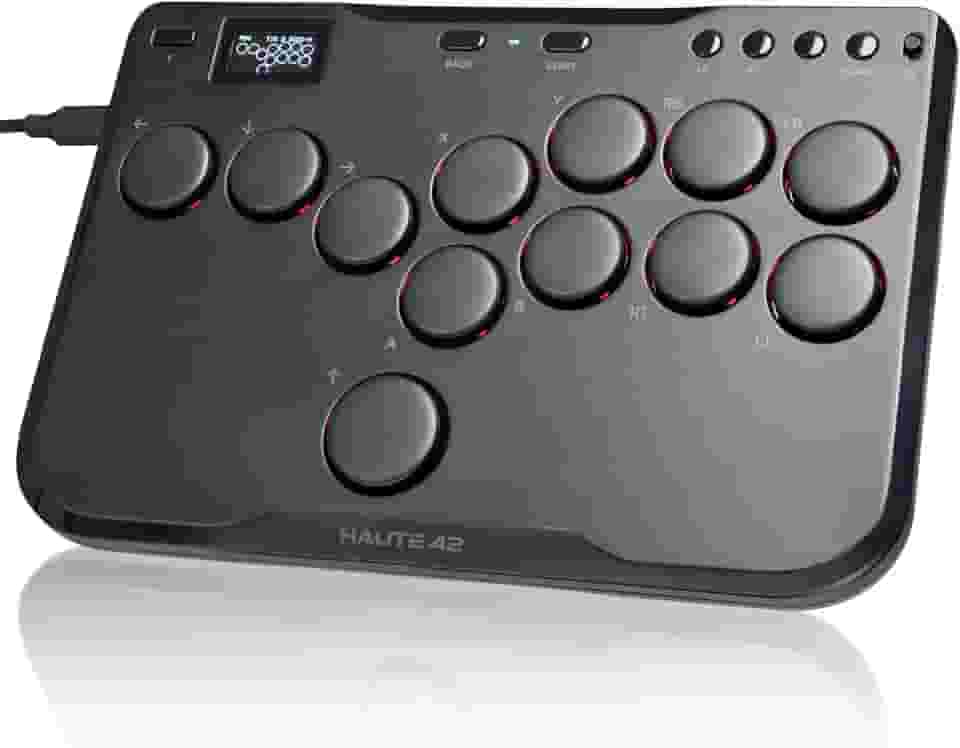 JZW-Shop Haute42 Arcade Stick P12, All-Button Arcade Controller for Switch, PC, PS4, PS3, Steam Deck, Arcade Fight Stick with Turbo & Custom RGB, Supports Hot-Swap & SOCD (P12)