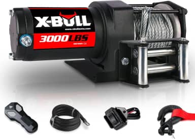 X-BULL Guincho elétrico de fio de aço 12V 1,360.8 kg para reboque ATV/UTV off-road com suporte de montagem remoto sem fio