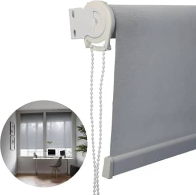 Atlas - Persiana Rolo de Tela Solar de Trama Intermediária de 3%, Tamanho de 80x160cm, Cor Cinza