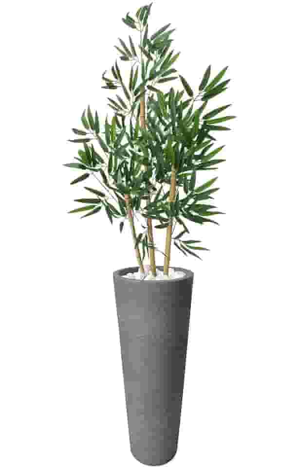 Bambu Artificial Cozinha Vaso Grafiato Alto Decoração (Grafiato Cinza)