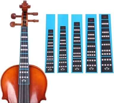 HOT SEAL Guia de dedo de violino guia de dedo guia de escala marcador gráfico de dedo para iniciantes em prática (4/4, preto)