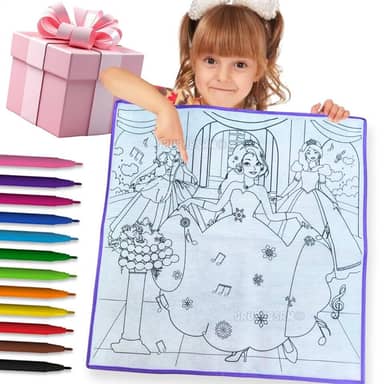 Kit Tapete Infantil Para Colorir Lavável Reutilizável com 12 Canetinhas Brinquedo Educativo Criativo Sustentável Menino Menina Coordenação Motora Criatividade Presente Natal Crianças (Princesas)