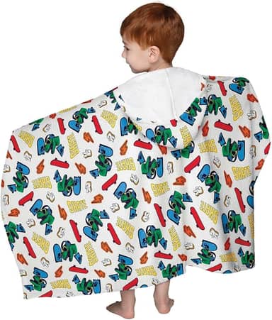 Toalha Capuz Banho Infantil Criança Algodão Felpuda Menino Estampa Skate