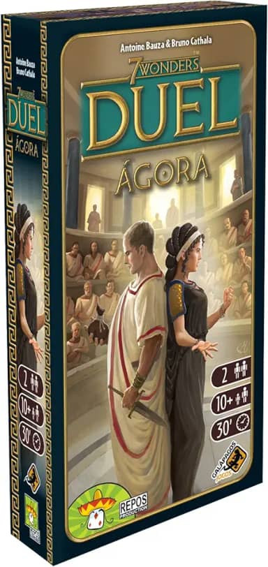 Galápagos, 7 Wonders Duel: Ágora (Expansão), Jogo de Tabuleiro em Dupla, 2 jogadores, 30 minutos por partida