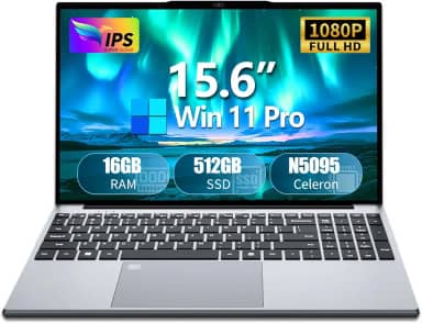 Laptop para jogos, laptop de 15,6 polegadas, processador Celeron N5095, 16 GB de RAM, SSD de 512 GB, tela FHD 1920 * 1080, teclado retroiluminado com abertura de ângulo de 180, mini HDMI, computadores