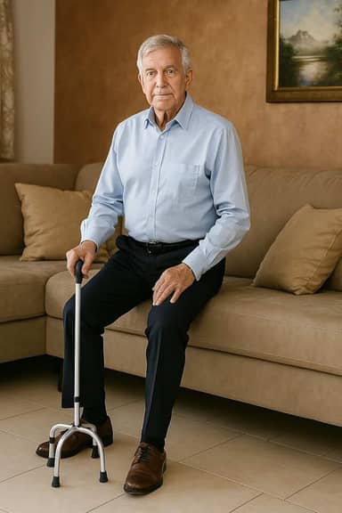 Bastão 4 Pontas Regulável - Bengala Leve Pessoas Até 100kg- Alumínio, Regulagem de Altura