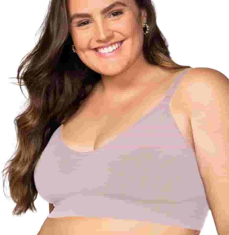 Sutiã Plus Size Reforçado Sem Costura Alto Suporte, Nude, XXG