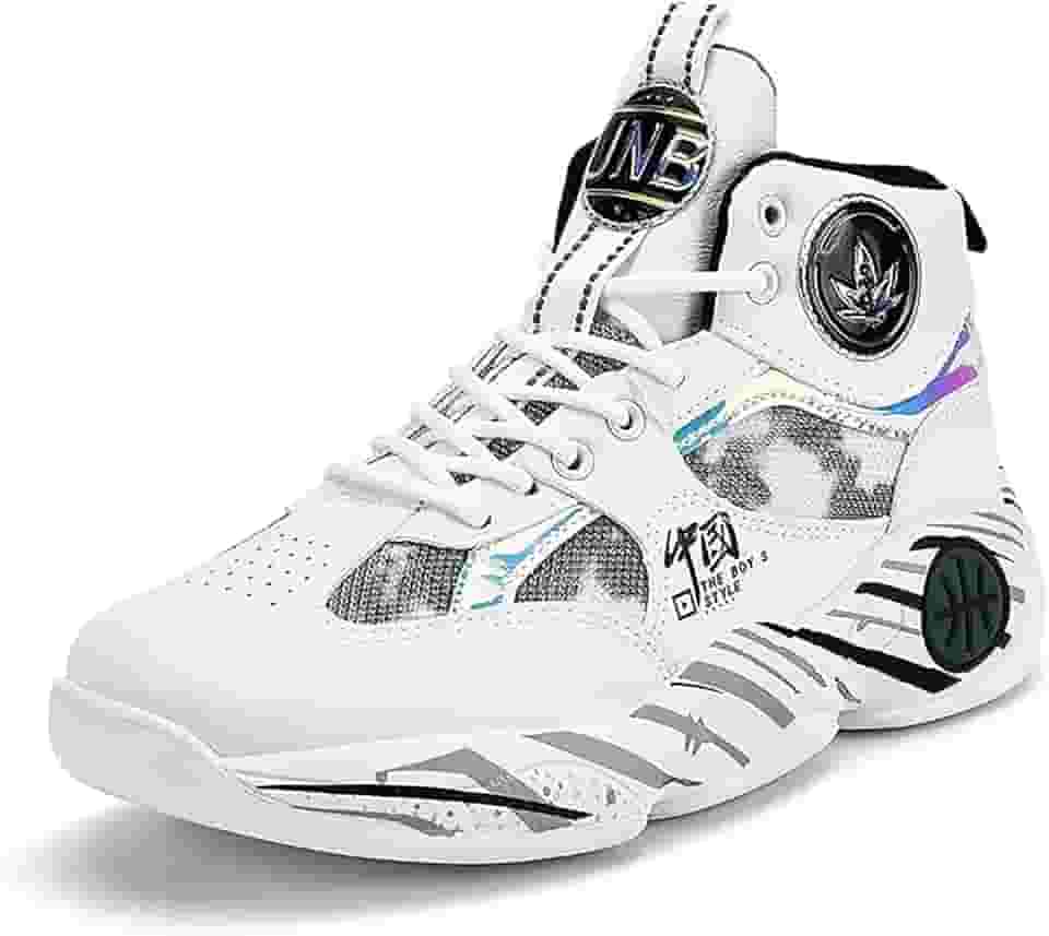 Bolognifi Tênis de basquete masculino de cano alto tênis esportivo tênis de basquete tênis de treinamento e jogging para homens/mulheres jovens Presente (Color : Black, Size : 10 Women/8 Men)