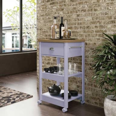 Aparador Carrinho Chá Ditália Cinza Ba-130