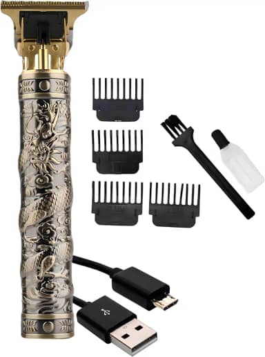 Máquina de Barbear e Cortar Cabelo Sem Fio com Lâminas Inoxidáveis, Design Dragão, Bivolt, Recarregável, Alta Potência, Ideal para Barbeiros e Uso Pessoal, linha Premium