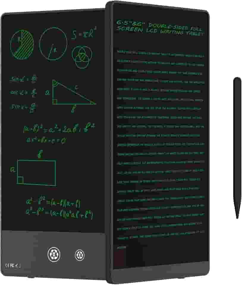 Tablet de escrita LCD - Tablet de escrita LCD de tela dupla face para crianças e adultos, bloco de desenho eletrônico, mini bloco de notas digital portátil para escola, escritório, casa, apagável, reutilizável (16,5 e 15 cm)