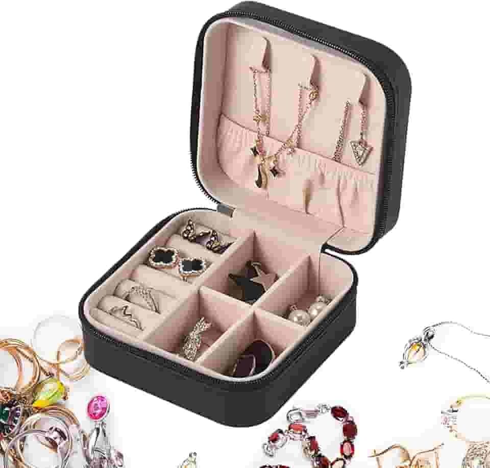 Porta-jóias portátil | Caixas de Jóias Para Mulheres Conjunto de Colar | Bolsa de armazenamento de joias de viagem para colar, brincos, anéis, pulseira Generic