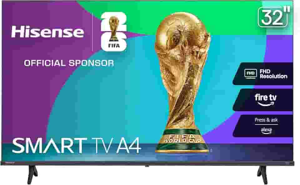 Hisense Smart Fire TV 32 polegadas Classe A4 Series FHD 1080p (32A4NF, modelo 2025) - DTS Virtual: X, design de moldura fina, Alexa integrada