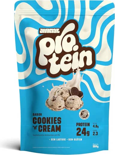 JHAMAL Suplemento Alimentar de Proteína em Pó - Sabor Cookies n’ Cream - Saudável e Rico em Proteínas - Vegano, Sem Glúten, Sem Adição de Açúcar, Sem OGM, À Base de Plantas - Pote de 504g