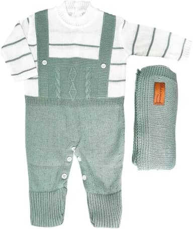 Saida de Maternidade Luxo de Tricô Para Menino e Menina Conjunto Maternidade