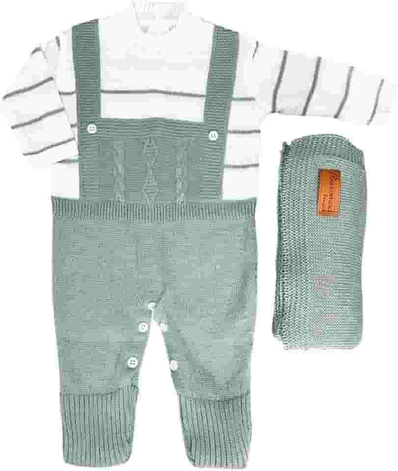 Saida de Maternidade Luxo de Tricô Para Menino e Menina Conjunto Maternidade