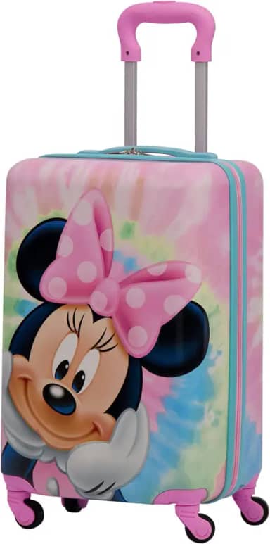 Disney Minnie Mouse 53 cm Bagagem infantil com rodas, capa rígida tie dye, mala de mão com rodas, multicolorida