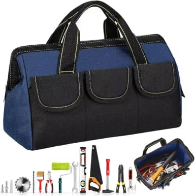 Bolsa de Ferramentas Profissional, 31cm, Equipado com base de borracha impermeável,com Compartimentos Múltiplos,Usado para organização e armazenamento de ferramentas