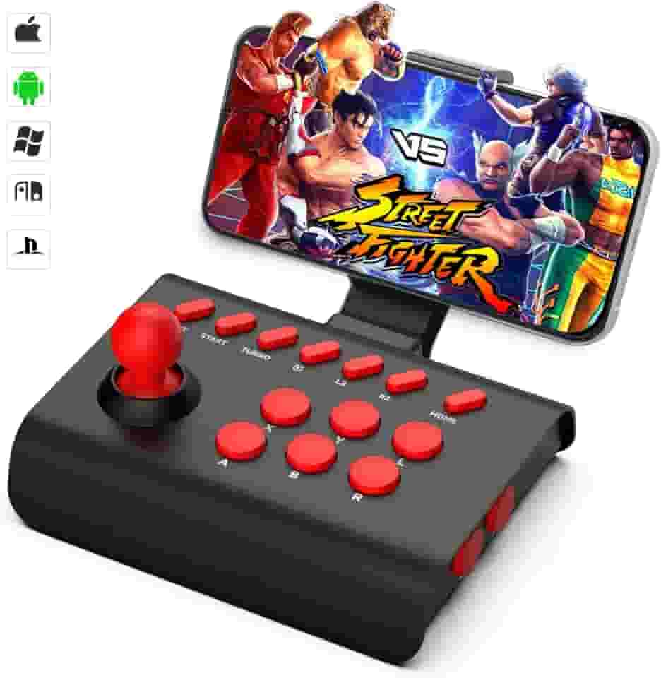arVin Arcade Fight Stick Joystick Game Controller for iPhone iOS Android PC Fighting Stick for Nintendo Switch/PS3/PS4 Arcade Rocker Gamepad with Turbo & Marco for Emulators/Cloud/PS Remote Play/Steam