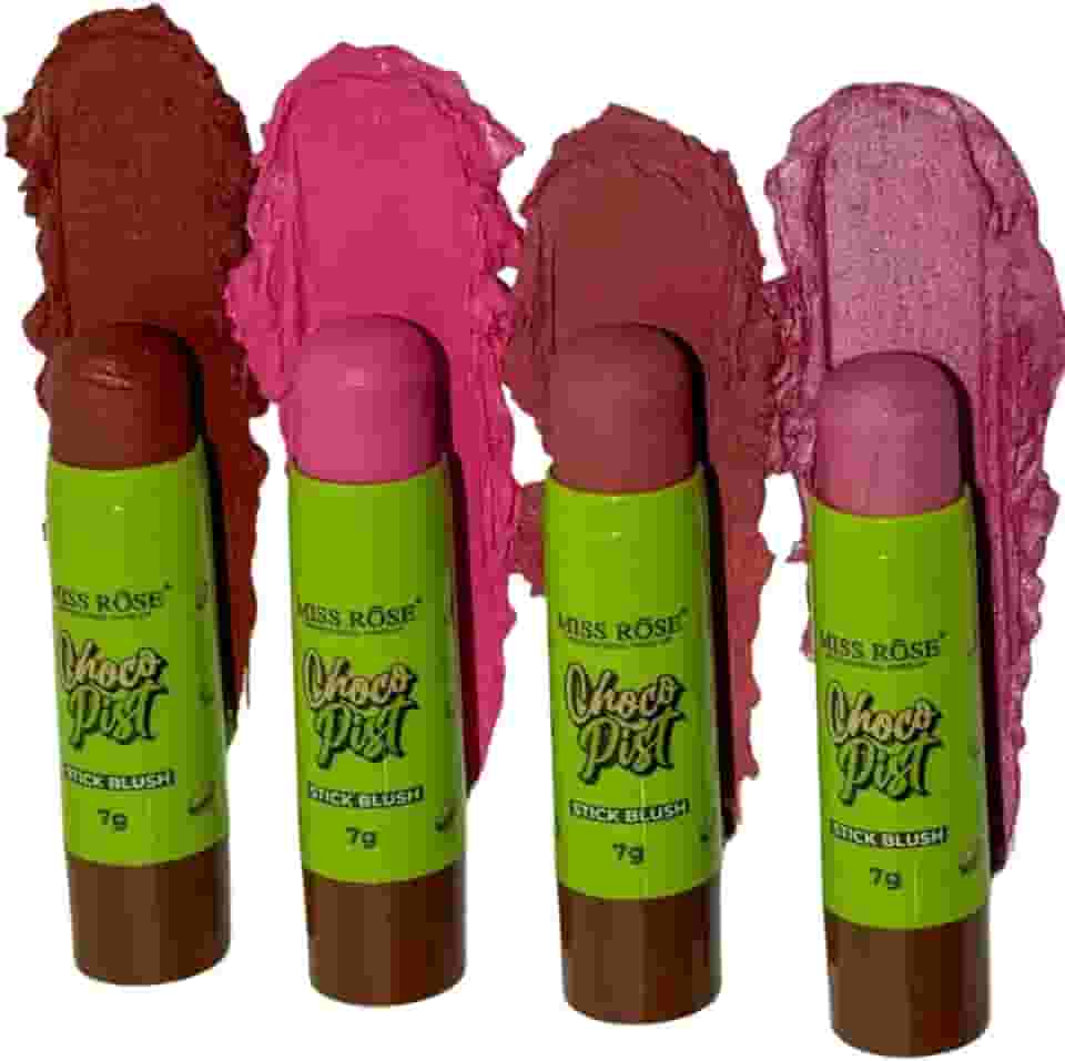 Blush em Bastão, Chocopist 7g, Fórmula Vegana, Fácil de Esfumar, Cheiro de Chocolate, Textura Cremosa - Maquiagem Miss Rôse (02)