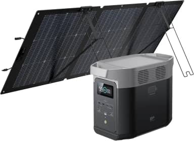 EF ECOFLOW Gerador Solar DELTA 2 com Painel Solar Bifacial 160 W, Bateria LFP 1024 Wh, Carregamento Rápido, Estação de Energia Portátil para Energia de Reserva em Casa, Camping e RVs(Tomada BR 220V)