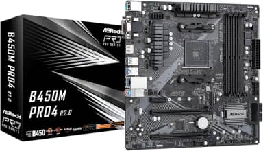 ASROCK Placa mãe B450M PRO4 R2.0 soquete AM4/AMD B450/DDR4/SATA3&USB3.2/M.2/Micro ATX