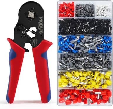 Alicate Crimpador Kit Prensa Terminais Com 1200 Terminais Tubulares Ilhós (0,25-10 mm²)