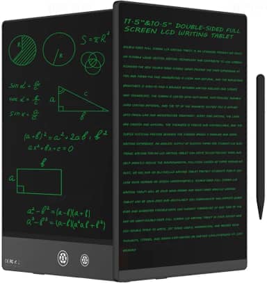 Tablet de escrita LCD para adultos - tablet de escrita LCD de 10,5 polegadas, tela cheia de dupla face, bloco de notas digital para escola, escritório, casa, apagável, reutilizável