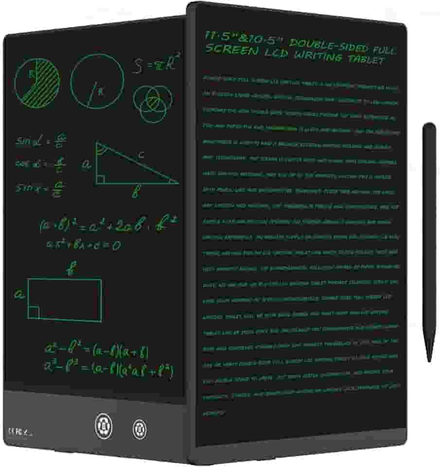 Tablet de escrita LCD para adultos - tablet de escrita LCD de 10,5 polegadas, tela cheia de dupla face, bloco de notas digital para escola, escritório, casa, apagável, reutilizável