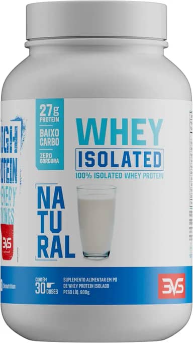 3VS Nutrition 100% Whey Isolada Sabor Natural Leite 900g