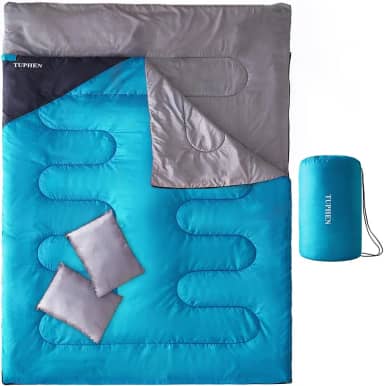 Sacos de dormir tuphen, para adultos e crianças, para mochilão, trilhas e acampamento, forro de microfibra, para todas as estações, uso interno e externo, leve e impermeável