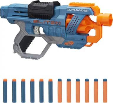 Nerf, Lançador de Dardos Elite 2.0, Commander RD-6, com tambor giratório e 12 dardos de espuma, brinquedo para meninos e meninas, para crianças a partir de 8 anos