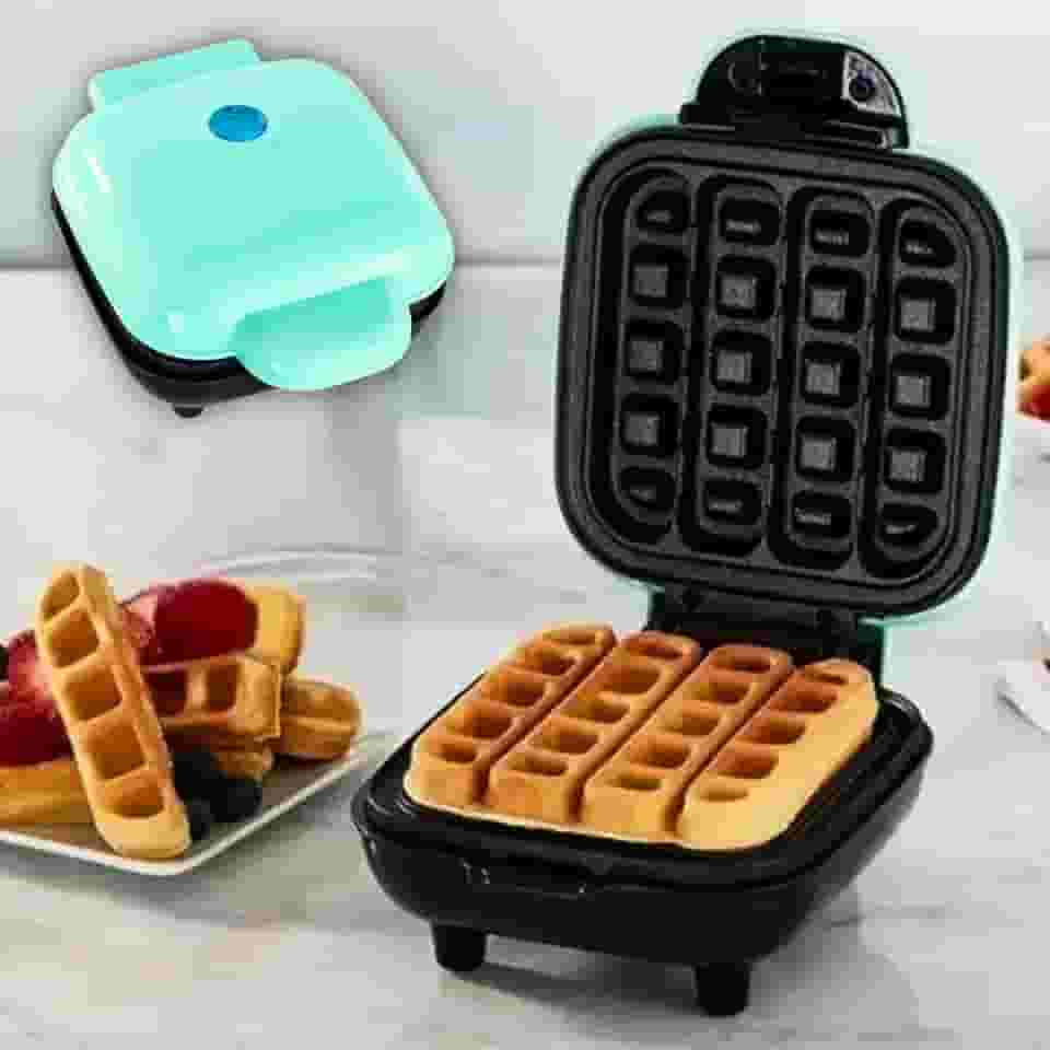 MINI MÁQUINA DE WAFFLE ELÉTRICA 110V – ANTIADERENTE, QUADRADA, 4 PORÇÕES, RÁPIDA E COMPACTA – CAFÉ DA MANHÃ PRÁTICO E FÁCIL DE LIMPAR