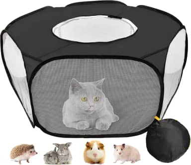 asita Gaiolas de porquinho-da-índia, cercadinho de animais pequenos com capa antifuga com zíper portátil, respirável e impermeável para exercícios em ambientes internos para coelhos, hamster, furão, chinchilas e ouriços