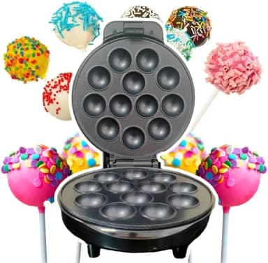 Maquina De Cake Pop 12 Bolinhos Cupcake Crepeira 110V e 220V 1000W Antiaderente Mini (110V)