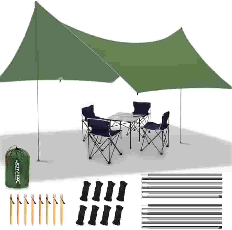 JOYFOX Tenda Gazebo 3x5m Impermeáve, SPF50+, Proteção Solar e Chuva, Camping, Praia, Jardim, Viagem, Estrutura Estável em Alumínio