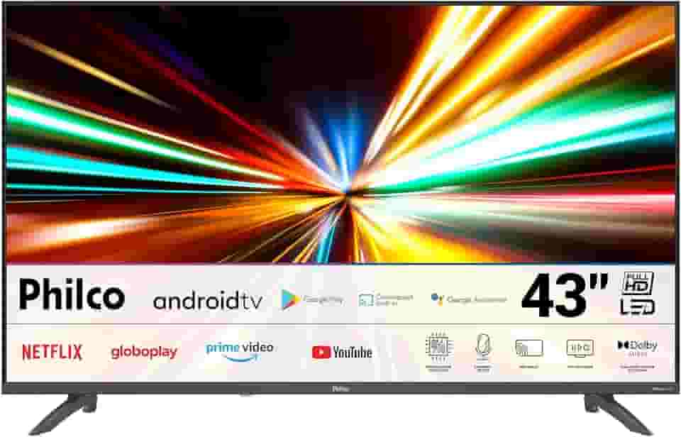 Smart TV 43' Philco Android TV Full HD Borda Infinita P43EAA